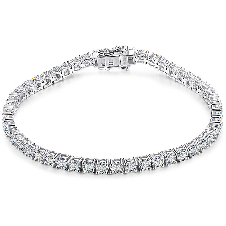 S925 Silver Mosan Diamond Bracelet fêmea