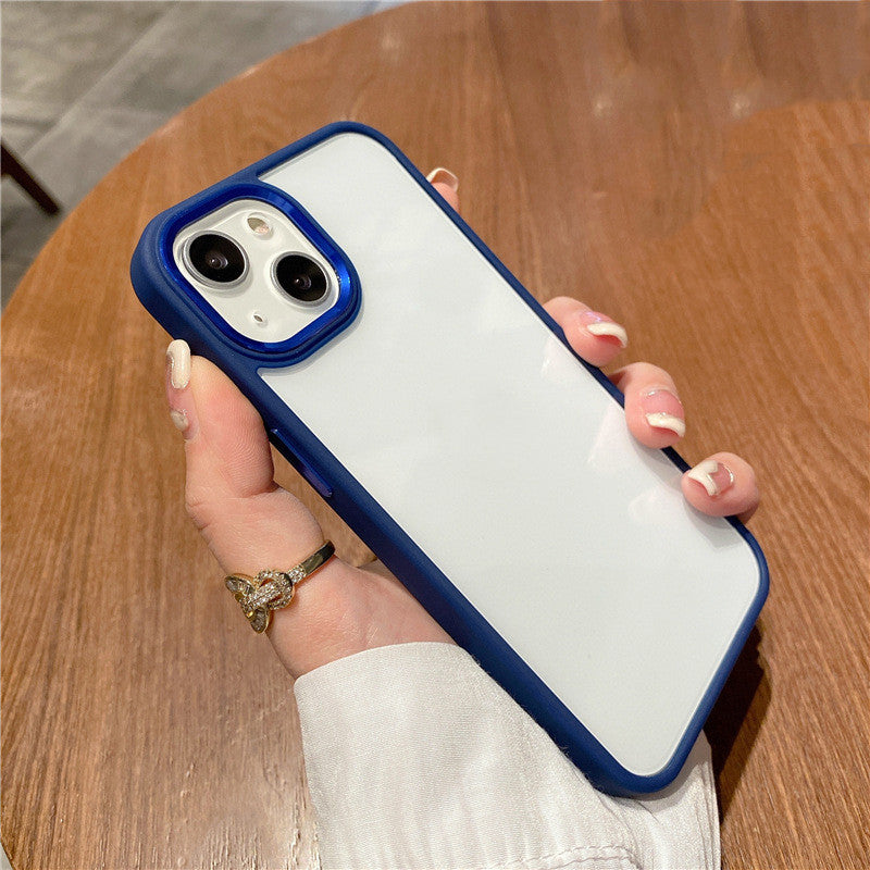 Nieuwe lens Anti-fall Skin Feeling Beschermende Cover Metal Phone Case