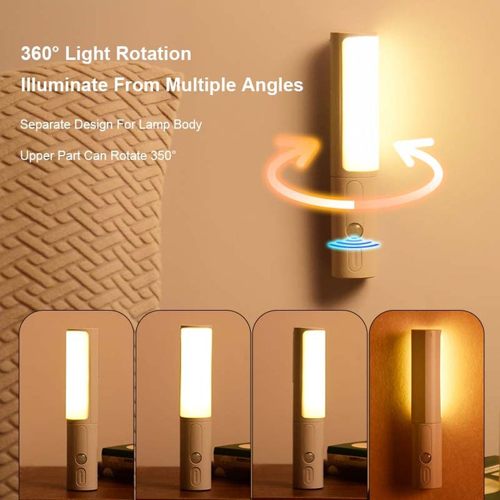 Nuevo estilo Smart Smart Human Body Motion Sensor LED Night Light para la cama Home Cocina Armario Lámpara de pared