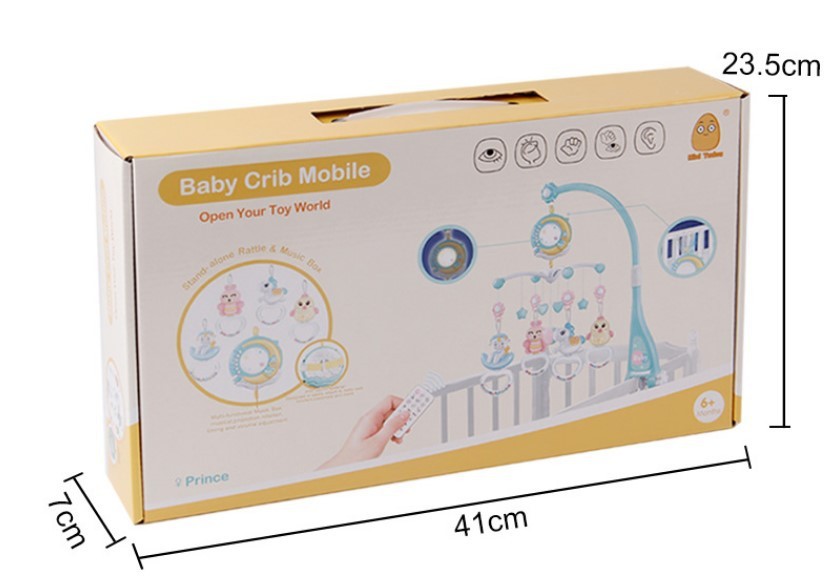 Bebek çıngıraklar beşik cep telefonu oyuncak tutucu döner mobil yatak zili müzik kutusu projeksiyonu yeni doğan bebek erkek bebek oyuncakları