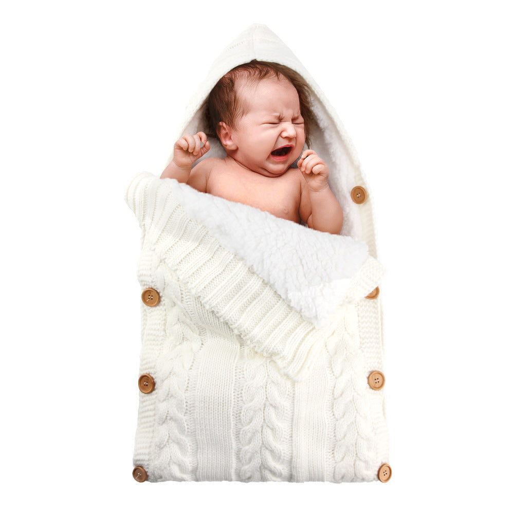 Pehmo makuupussi vauvan rattaiden lämmin nappia makuupussi