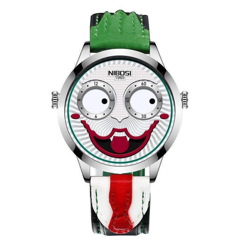 Russische clown heren Watch lederen waterdicht