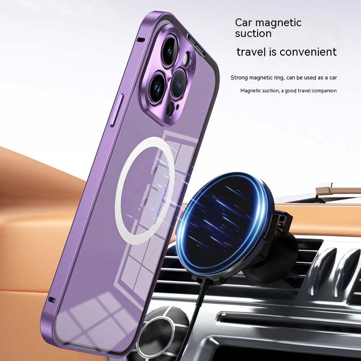 Metal Frame Phone Case Magnetic Spring Fastener Protective Case