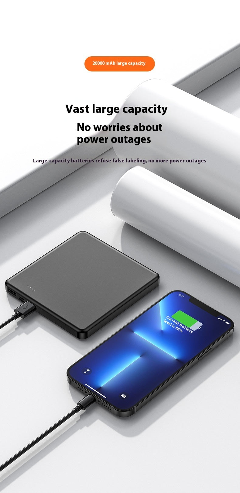 Kleine draagbare grote capaciteit 20000 ma snelle lading power bank