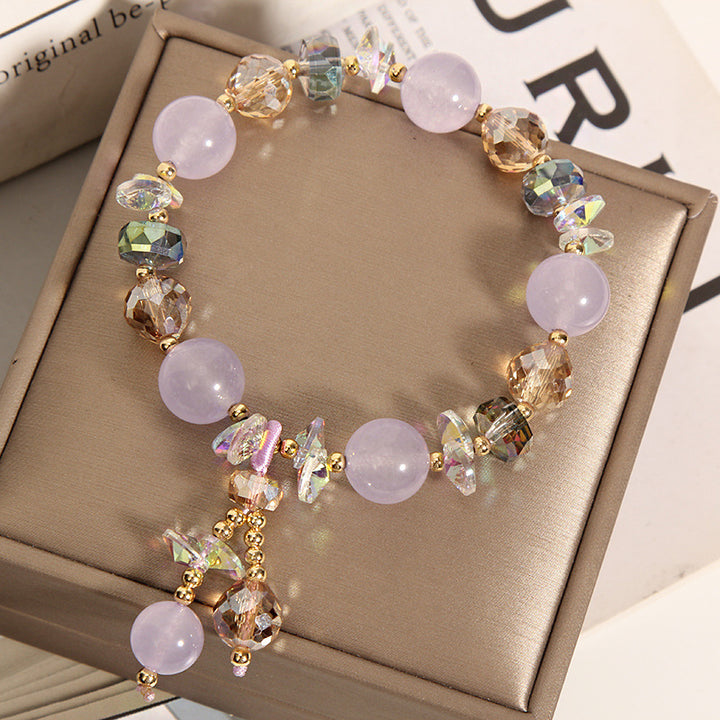 Original Handmade Aquamarine Crystal Bracelet For Women