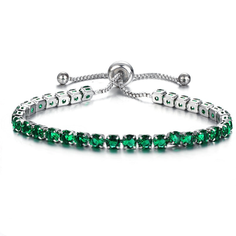 Bijoux exclusifs transfrontaliers européens et américains Bracelet de push-pull en cristal en cristal en or bijoux à une seule rangée diamant complet en gros