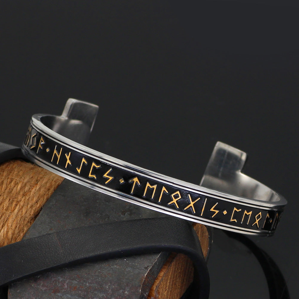 Bracelet de texte numérique de personnalité en acier du titane