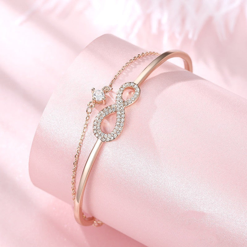 Bracelet éternel Bracelet rose or huit forme de bracelet tik tok star du même style en gros