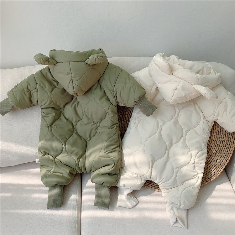 Miehet ja naiset vauvan karhut paksunettuja lämpimiä talvivaatteita
