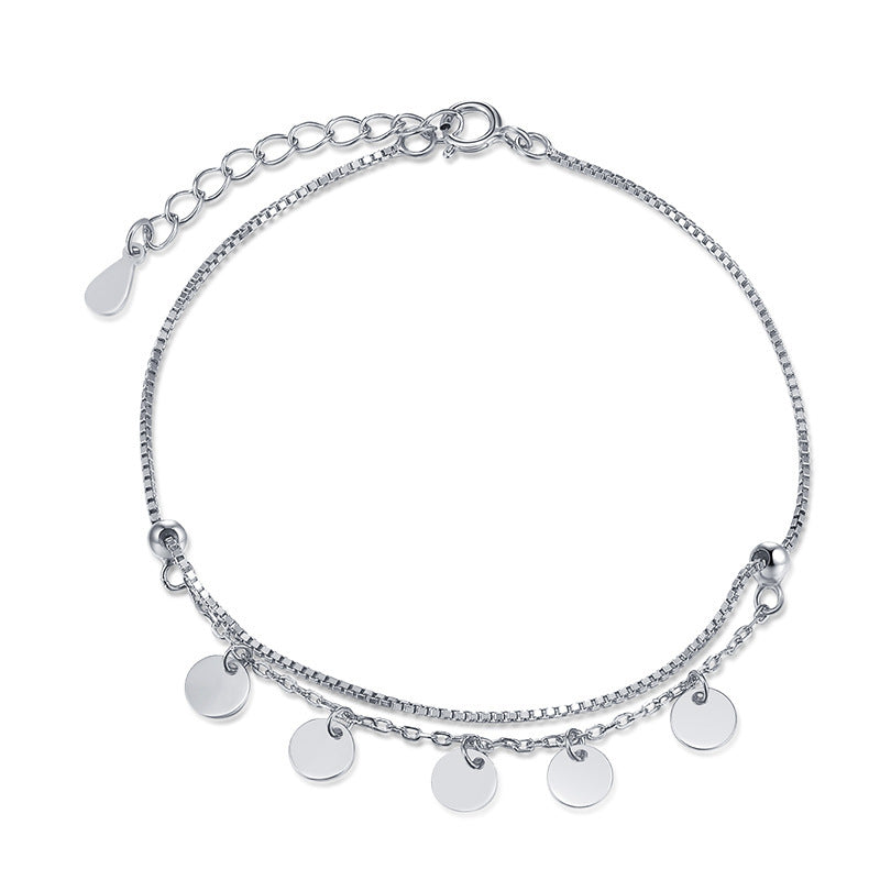Women's Wafer Tassel Sterling Silver Bracelet