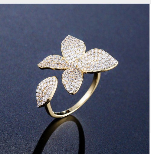 Nuevo anillo de brazalete de circón de joyería ajustable coreana