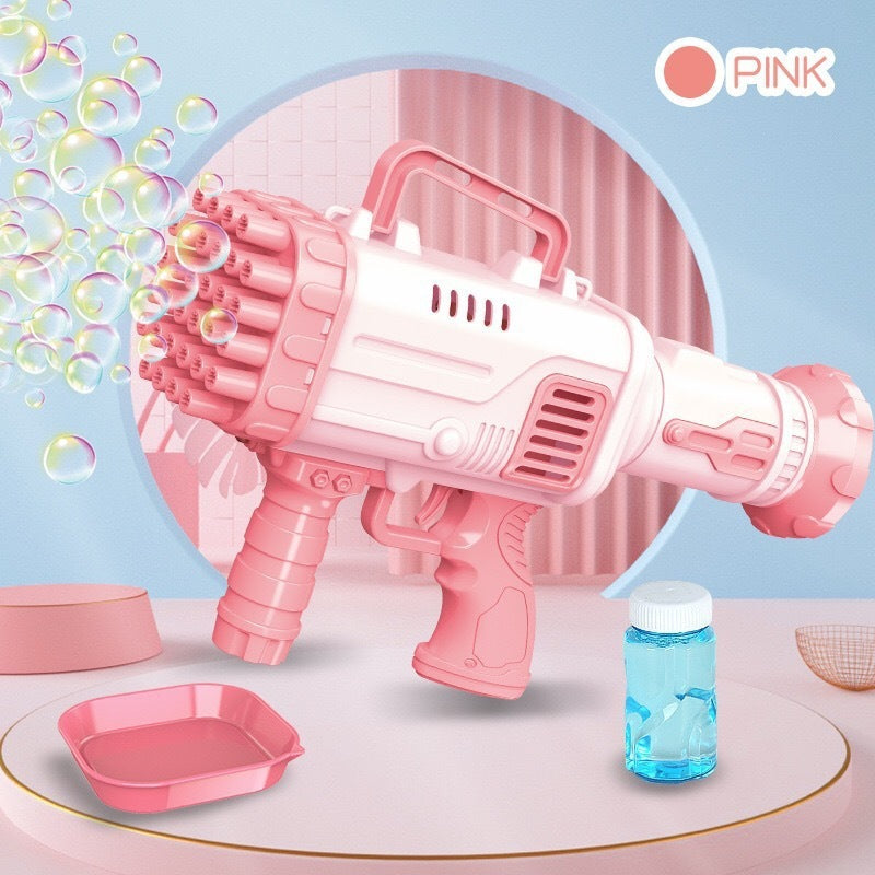 32 agujeros Bazooka Bubble Machine Electric Children's Toy Gatling Bubble Gun Automatic Poros