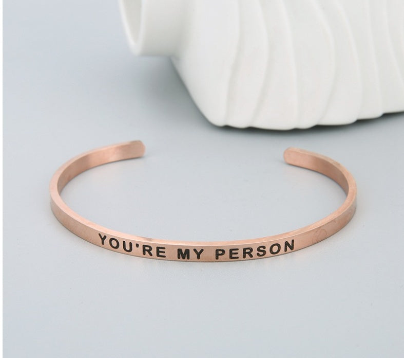 Du bist meine Person, die Armband beschriftet