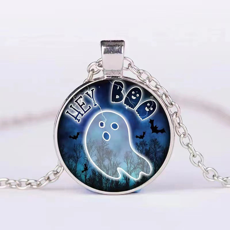 Halloween Round Pumpkin Ghost Bat Collier Hommes et femmes Personnalité Collier Collier Fashion Bijoux Accessoires