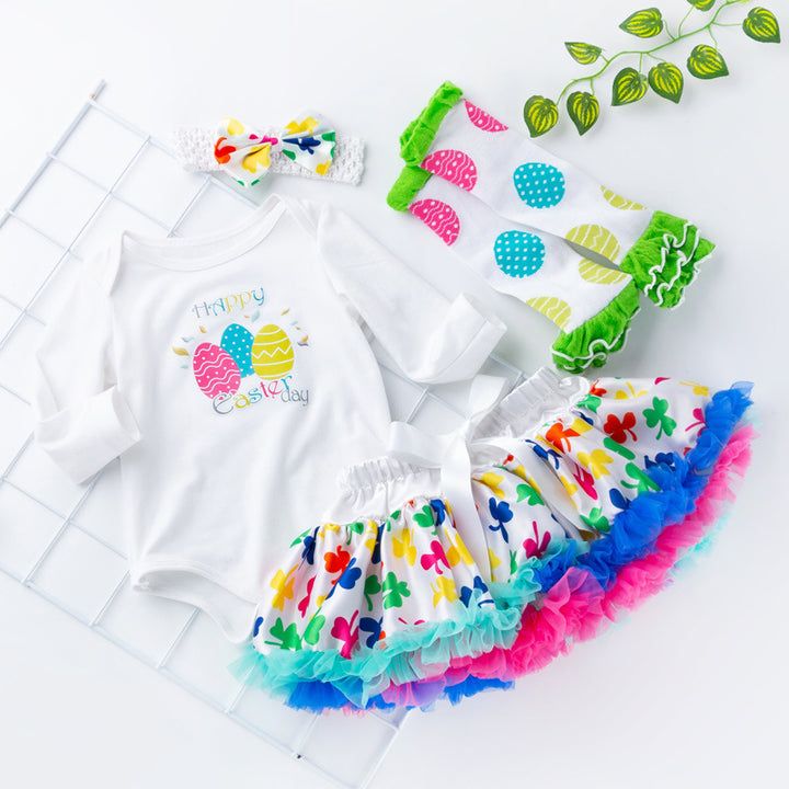 Paasei met lange mouwen Romper Tutu Suit