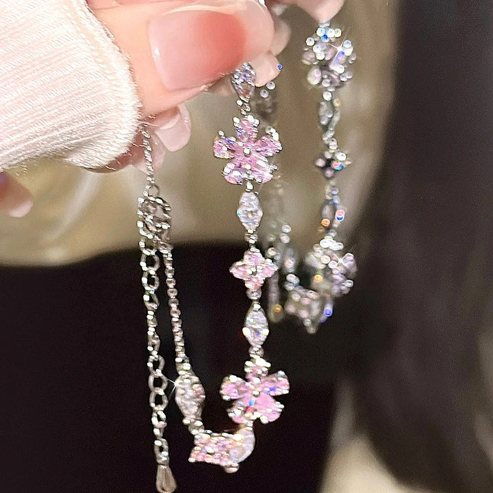 Braccialetto di cristallo di fiore di ciliegio femminile