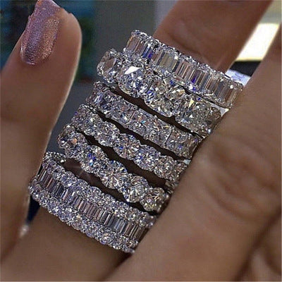 Damen Pfirsich Herz Diamant Hochzeits Hochzeit Diamond Ring Geschenk
