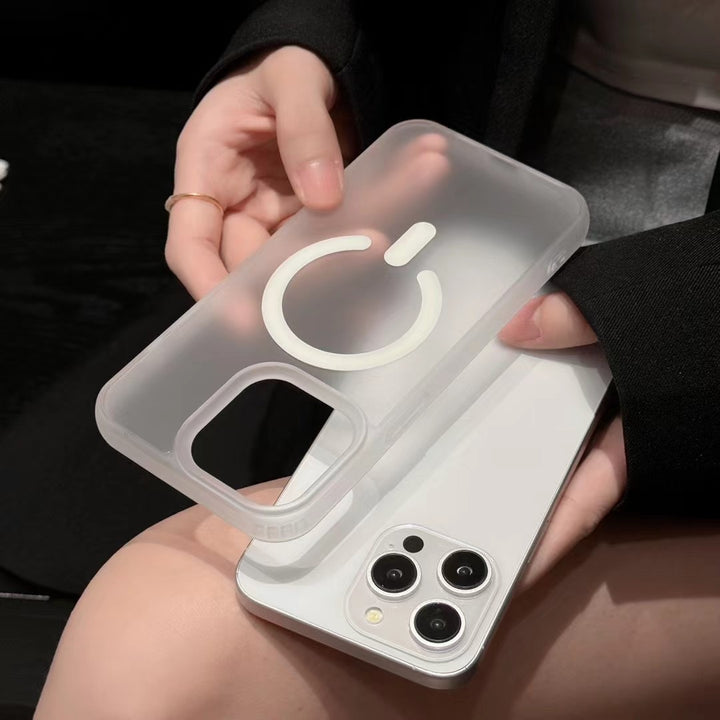 Color Acrylic Skin Feeling Frosted Magnetic Suction Phone Case