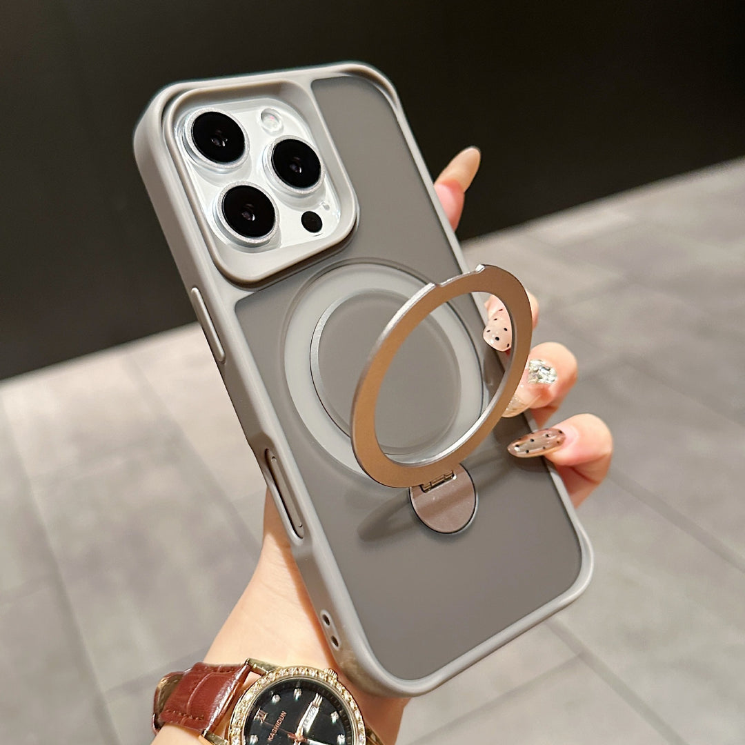 Suitable For IPhone16Pro Skin Feeling 360 Degrees Rotating Bracket Magnetic Suction Phone Case