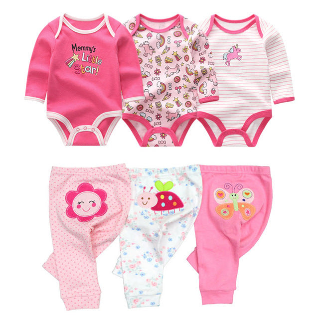 Katoenen babymeisjes kleren bodysuits broek sets