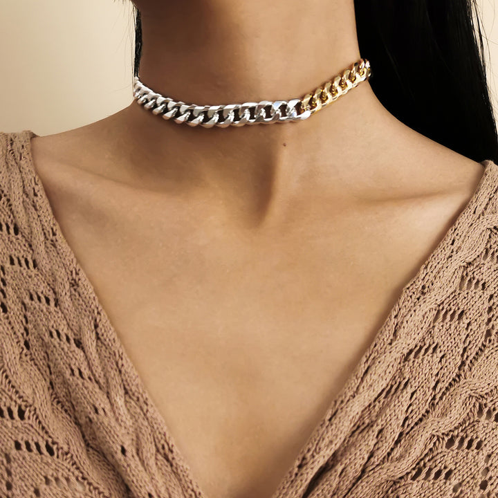 Collar de mujeres de la cadena de la cadena del ángulo de molienda de la cremallera de aluminio