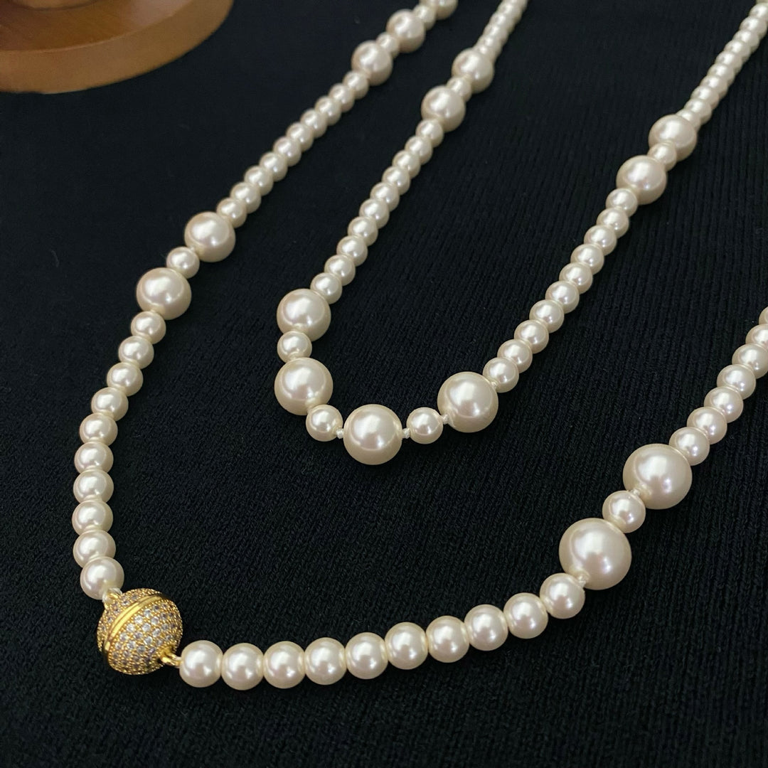 Collana di perle extra lunga per donne alla moda e versatile