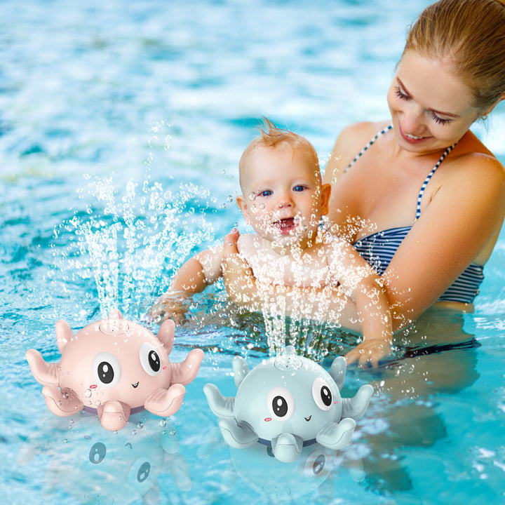 Kinder automatisch Wasserspray Bad Spielzeug Badespaß Spielzeug mit blinkendem Wasserspray Spielzeug Baby Schwimmen Dusche mit Spielzeug neu