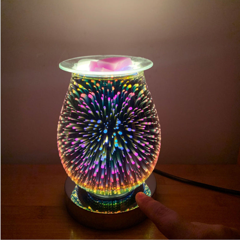 Luces LED Luces de decoración de vacaciones Luces de Navidad Sensor táctil Aromaterapia Difusor de aroma de luz con efecto de fuegos artificial luminoso