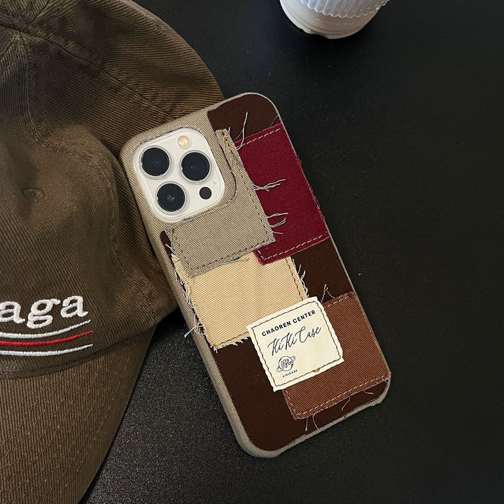 Simple Denim Canvas Stitching Phone Case