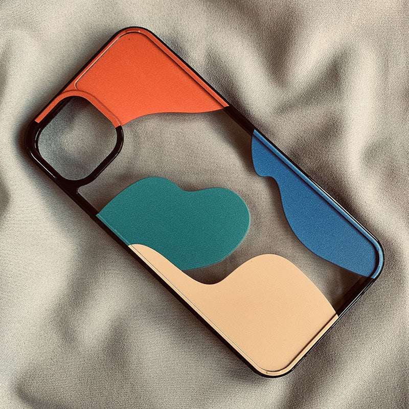 Géométrie des couleurs de contraste de blocs de couleur adapté à 13 étuis de téléphone portable