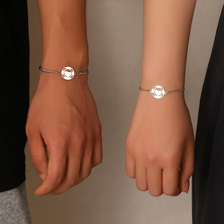 Donne bracciale rotonde in acciaio inossidabile semplice