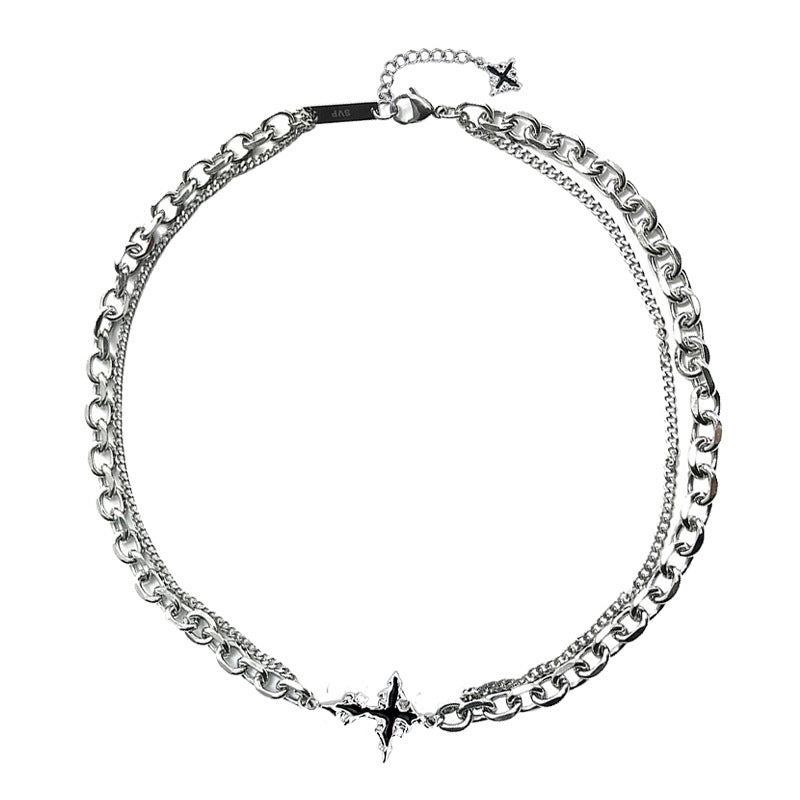 Dissolved Dark Cross Bracelet Men's Titanium Steel Necklace