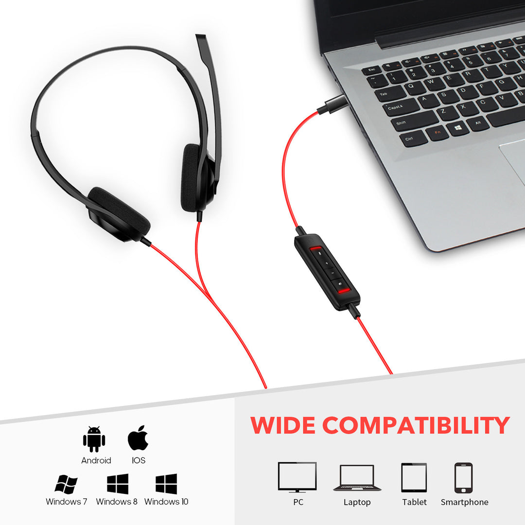 NUBWO HW02 Bilateral Lightweight Cable Telephone Headset