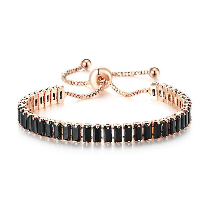 European And American Hip Hop Style Black Zircon Bracelet Geometric Full Diamond