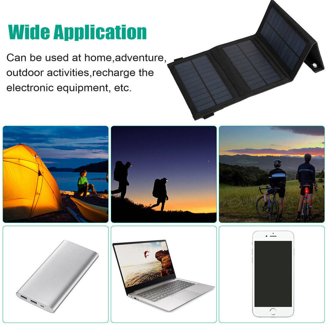 20W Panneau solaire pliable Panneau solaire Banque d'alimentation Mobile Téléphone Mobile USB Charger Camping Randonnée
