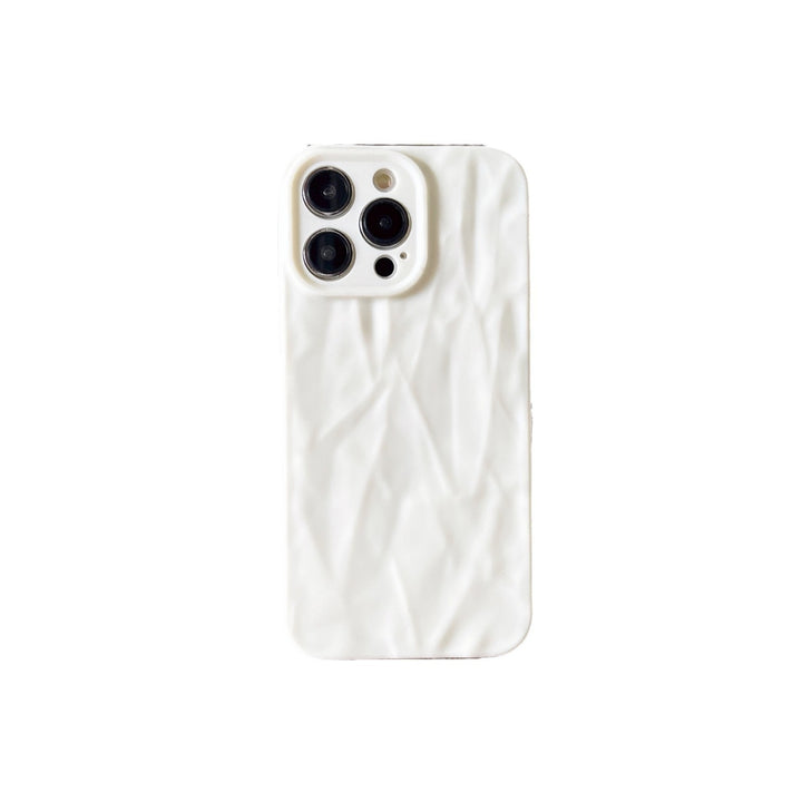 Simple Solid Color Pleated Pattern Phone Case Frosted Protective Cover