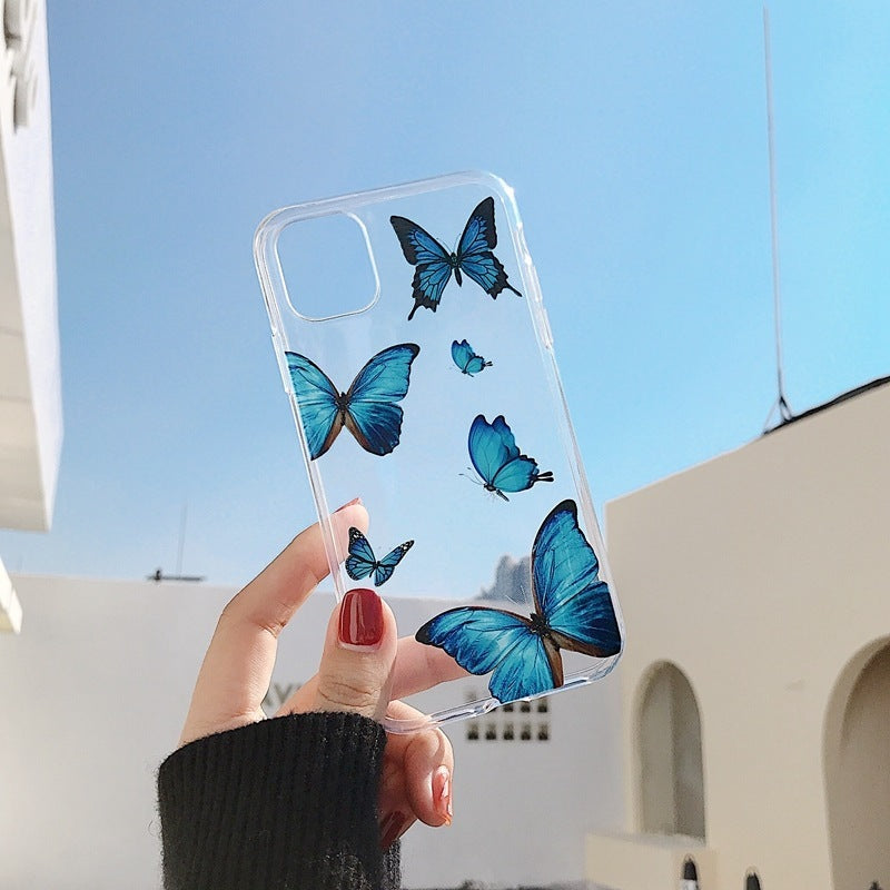 Case de téléphone applicable Silicone Butterfly Couverture de protection Creative Soft Shell