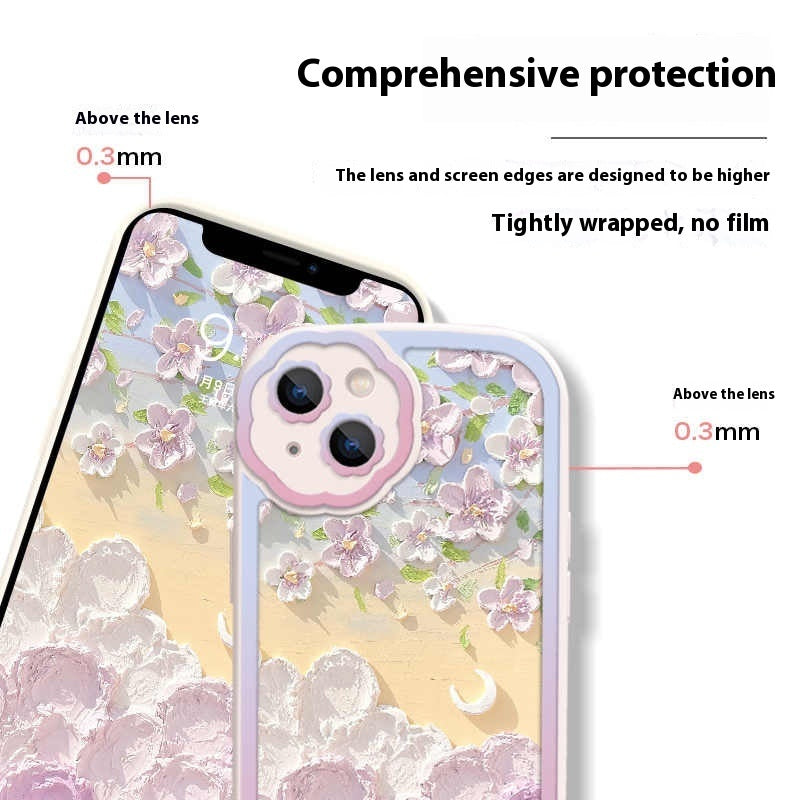 Suitable Oil Painting Flower Lens All Inclusive Phone Case