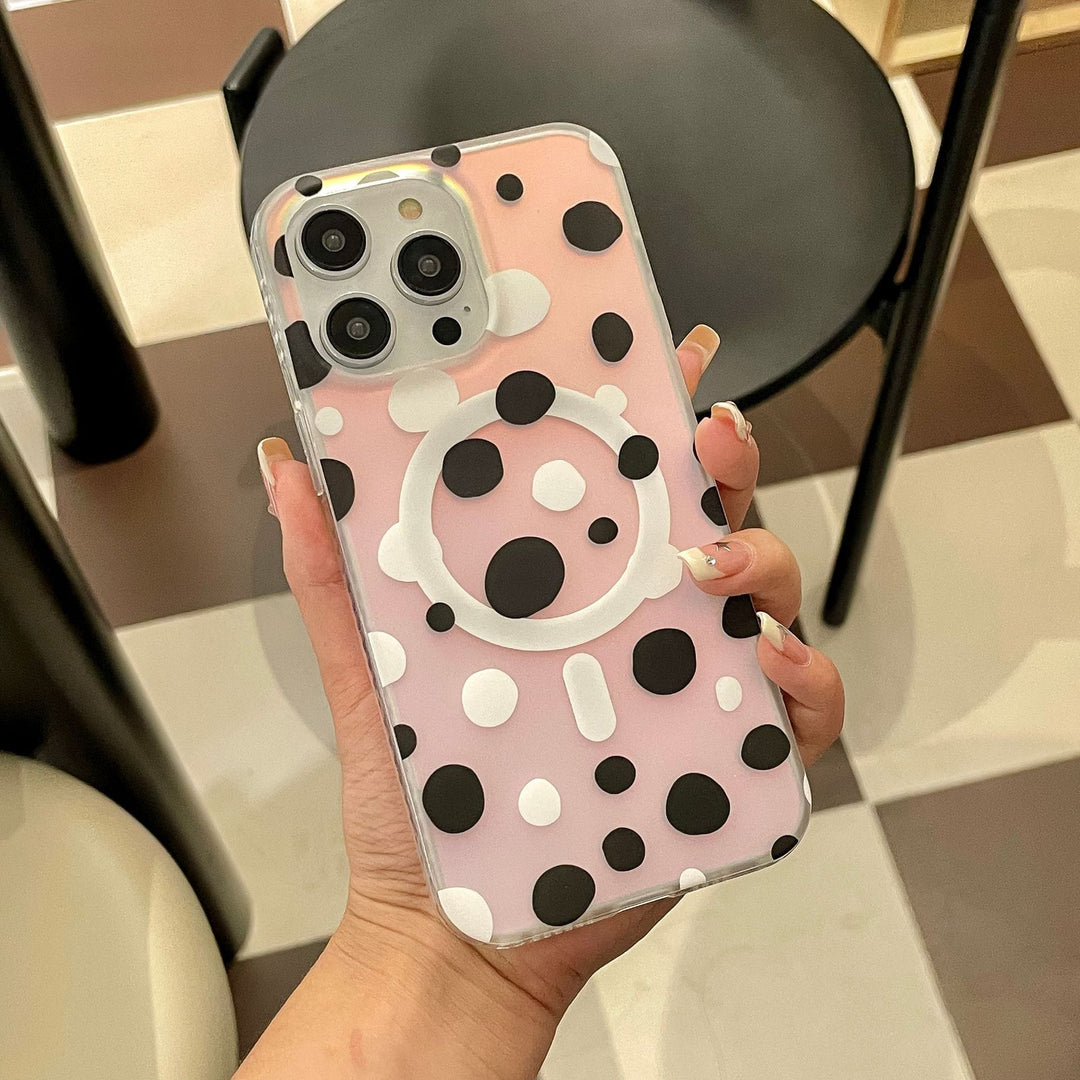 Case de teléfono magnético Polka Dot linda cubierta protectora helada