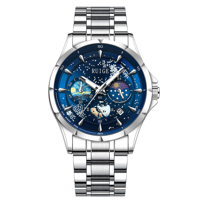 Star Sea Quartz Multifunktional leuchtend wasserdichte Herrenuhr