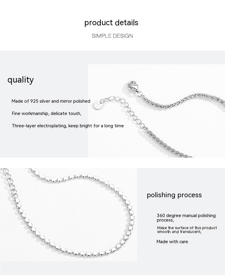 Damen-Spezial-Interest-Design S925 Sterling Silber Paillettenarmband Pailletten