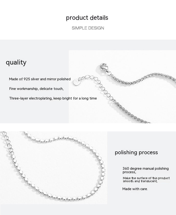 Women's Special-interest Design S925 Sterling Silver Sequined Bracelet