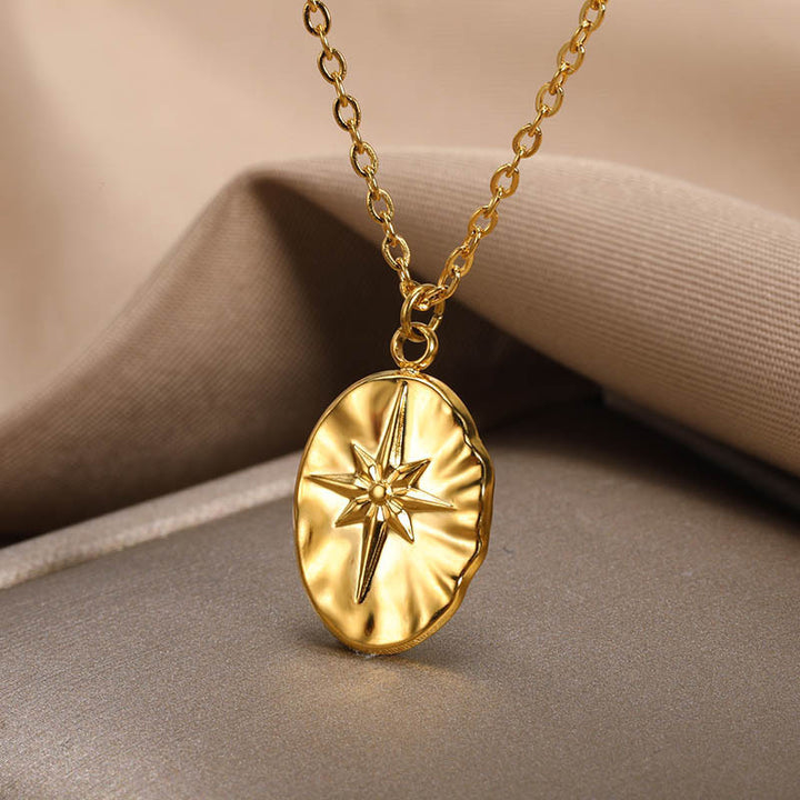 Niche Design Round Plate Pendant Collier Simple