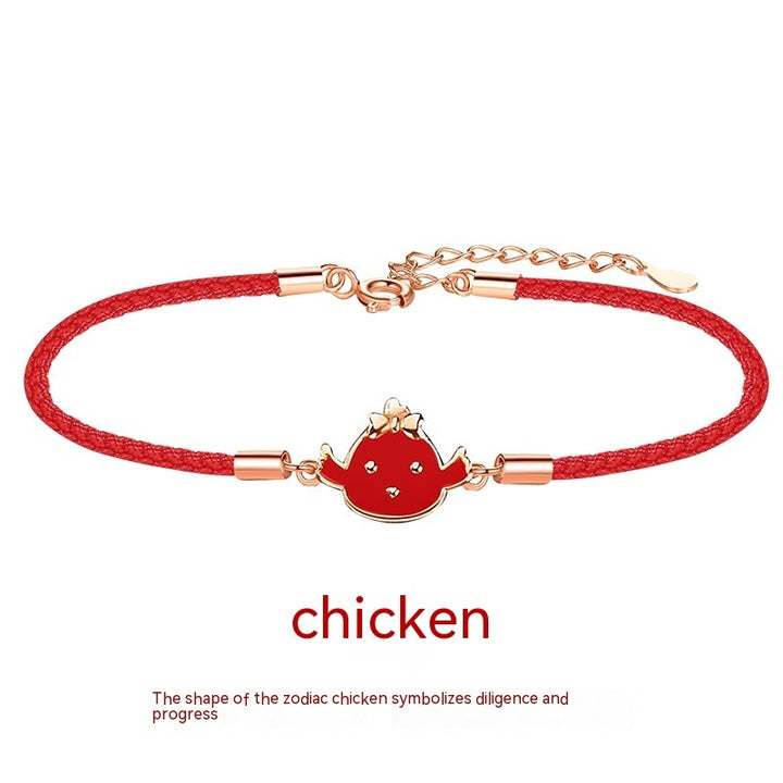 Brazalete de cuerda roja zodiacal para mujeres