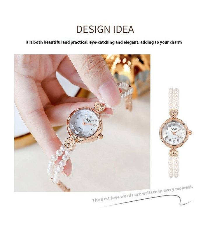 Niche Creative en enigszins luxe Pearls Strap -horloge voor dames