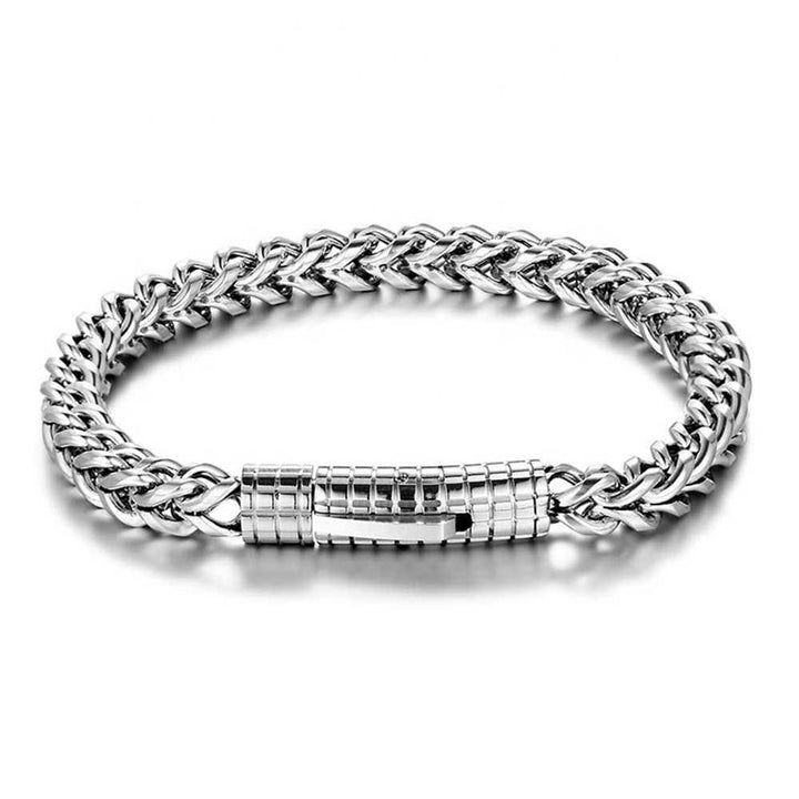 European Hip Hop Titanium Steel Bracelet Spring Snap Button