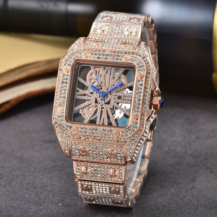 Reloj de acero de moda de diamantes femeninos