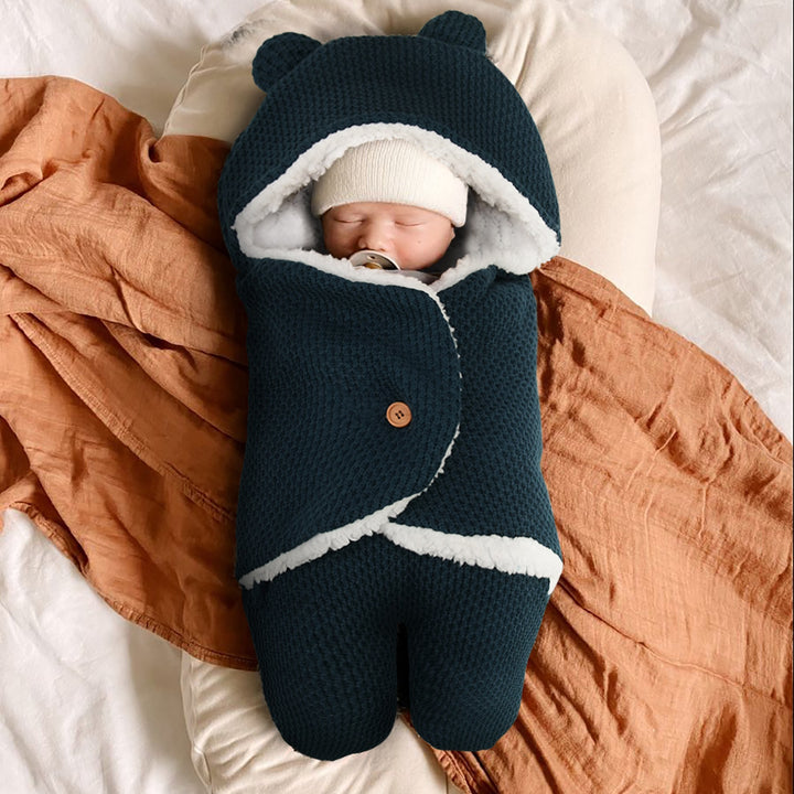 Herfst en winter pasgeboren slaapzak verdikt pluche anti -deken