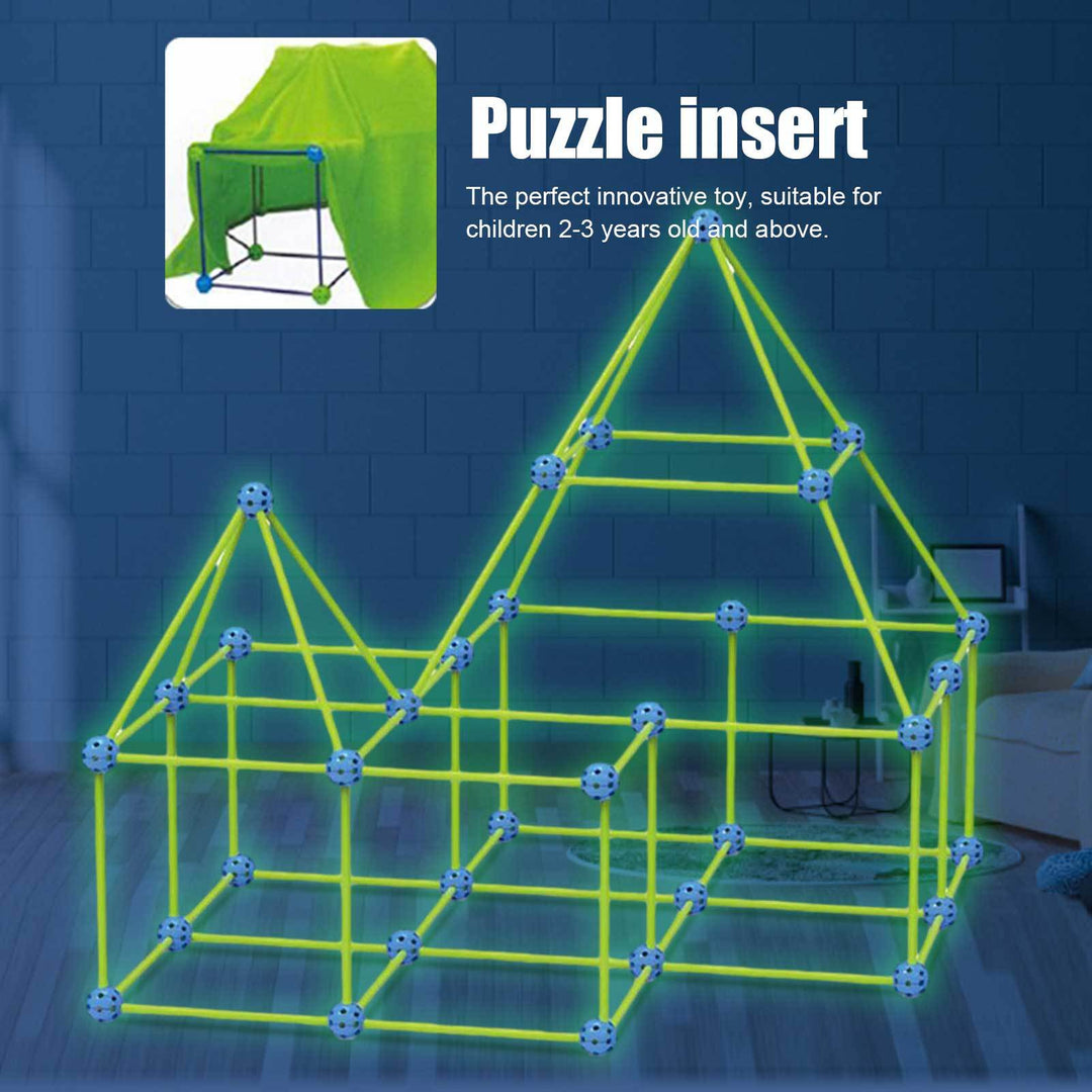 Fort Building Kit Baublöcke Set Kinder Spielzeugzelte Festung Bauhersteller Schloss Tunnel DIY 3D Play House für Kinder Geschenk