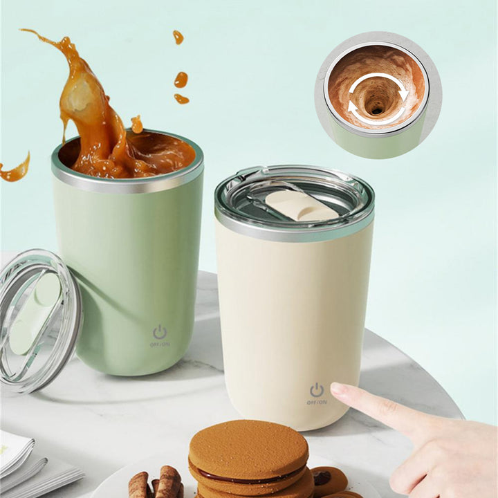 350 ml Automatische selbstreiche Becher Kaffee Milchsaft Mischung Tasse Elektrische Edelstahl Fauler rotierende Tasse Magnetische Rührküche Küche Gadgets